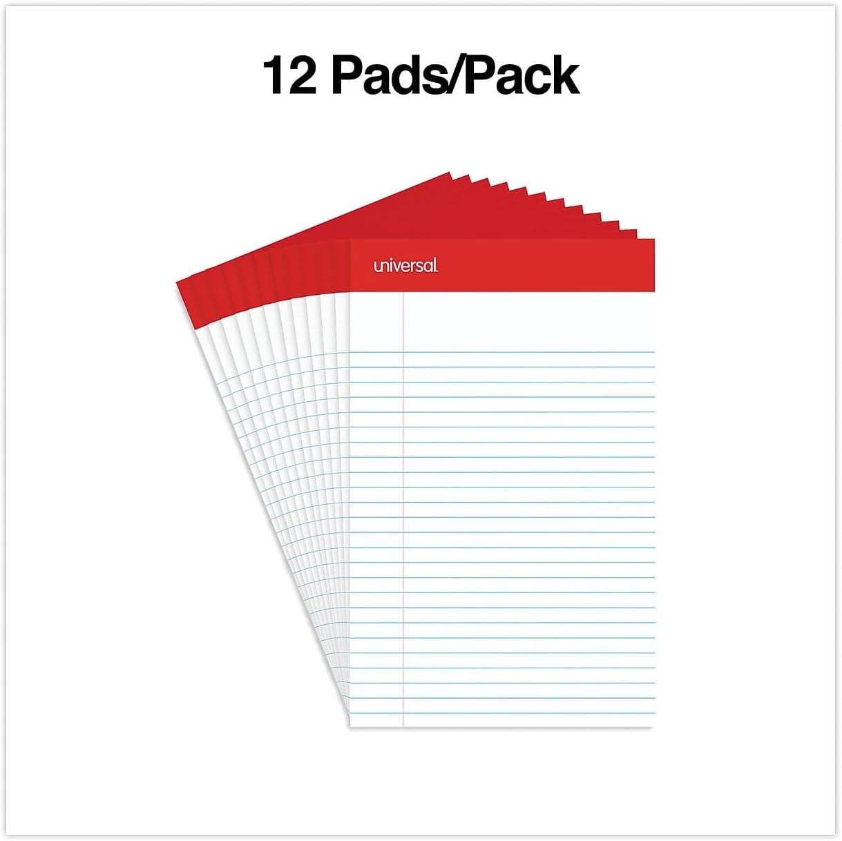 Universal Perforated Edge Writing Pad, Narrow Rule, 5" x 8, White, 50-Sheet, Dozen (46300)