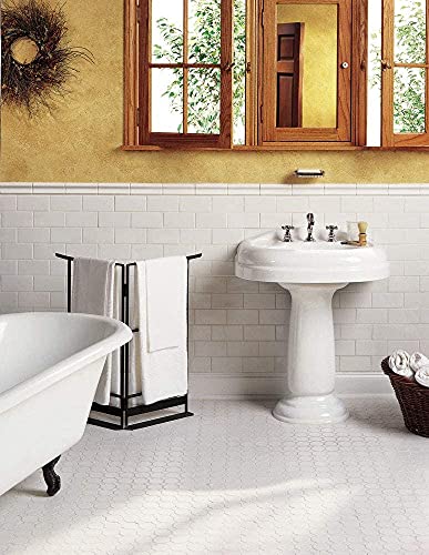 Squarefeet Depot Octagon and Dot 12\" x 12\" Mosaic in Matte White (10 Pack)