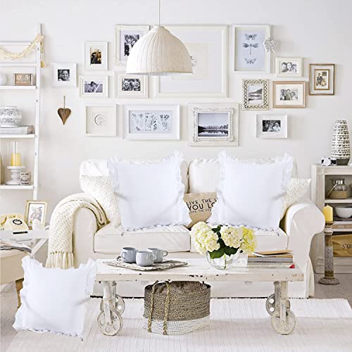 Image of YRM Bedding's Ruffle Beautiful Cushion Cover | Super Soft Elegant Premium Microfiber Frill Cushion Cover Set of 2 (16 inchx16 inch Inches) (Gold /Dark Grey)