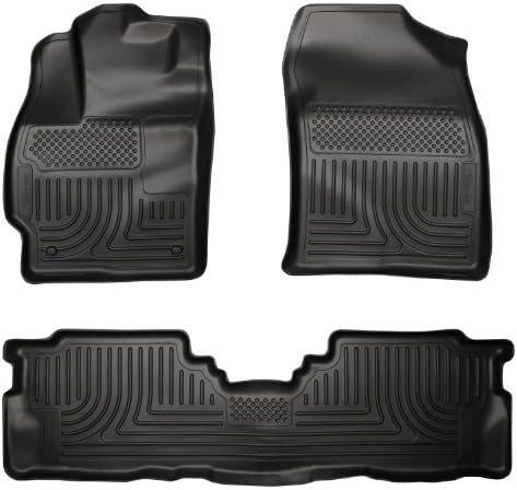 Husky Liners Weatherbeater Series | Bodenbeläge für Vorder- und 2. Sitz, Schwarz | 98911 | passend für Toyota Prius V 2012–2017, 3 Stück