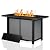 Vongrasig 43 Inch Propane Fire Table, 50,000 BTU Outdoor Gas Fire Pit Table, Rectangle Tabletop with Lid,Lava Rock for Outside Paito,Garden,Backyard