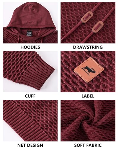 Image of HYPESTFIT Men's Hooded Sweatshirt, Regular Fit, Textured Fabric