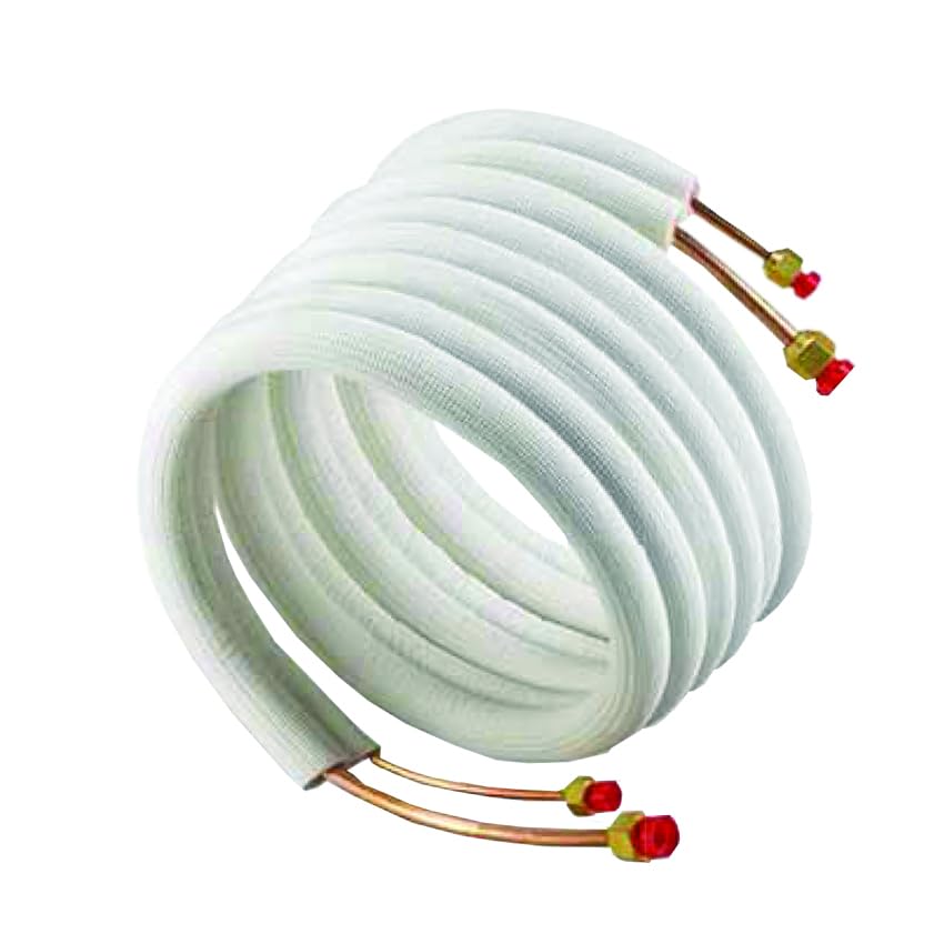 Tubo in rame binato rivestito per impianti di condizionamento tubo rame binato 1/4"x3/8" sp 0,8-3 m rivestito pre-raccordato p