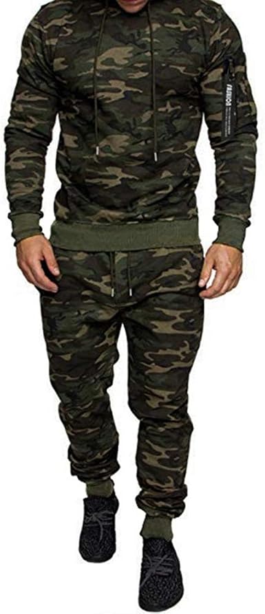 Amazon.com: Chándal para hombre, diseño de camuflaje, informal, con  capucha, deportivo, cómodo, para correr, 2 piezas : Ropa, Zapatos y Joyería