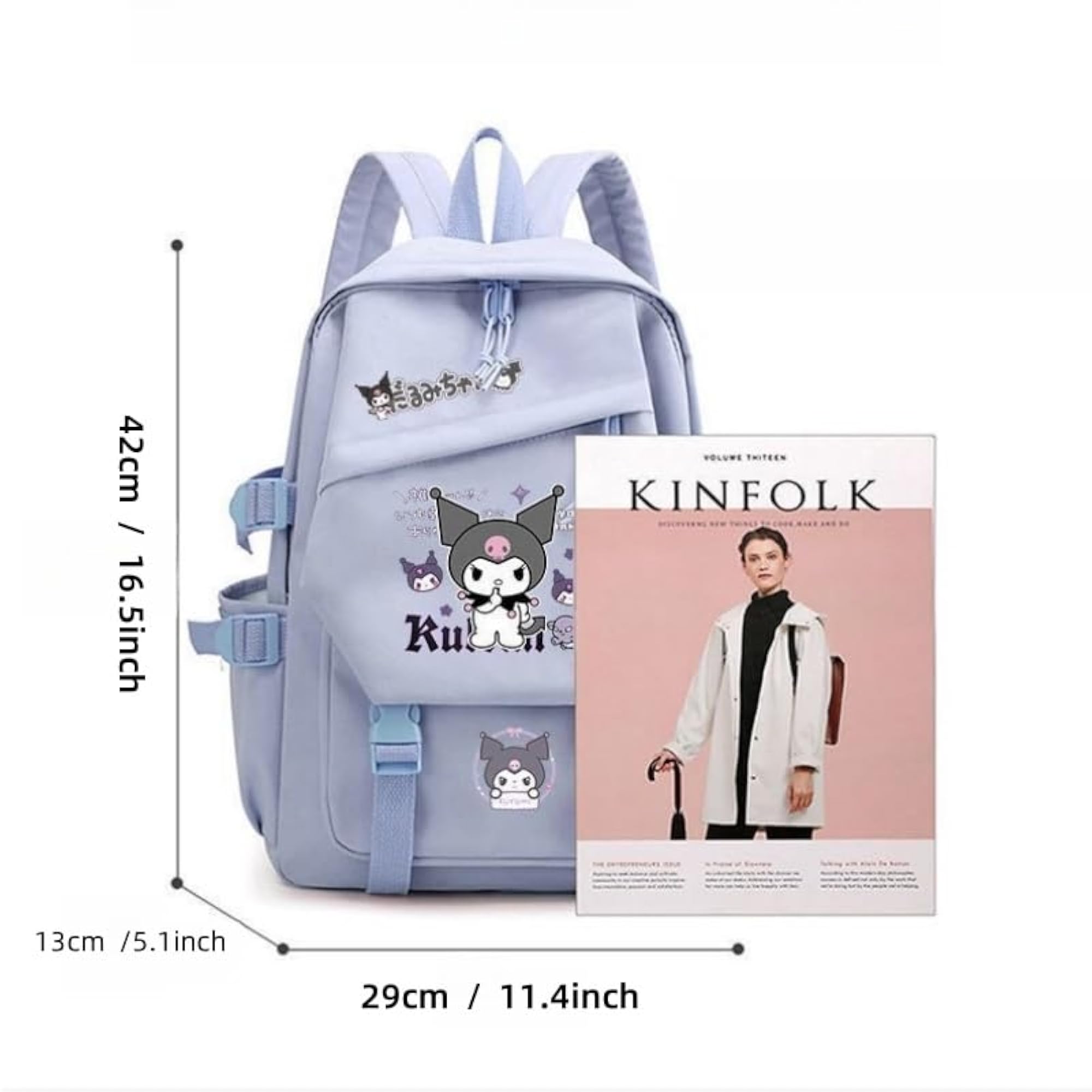 Cute Kulomi Cinnamon Roll Girl Student Backpack Set