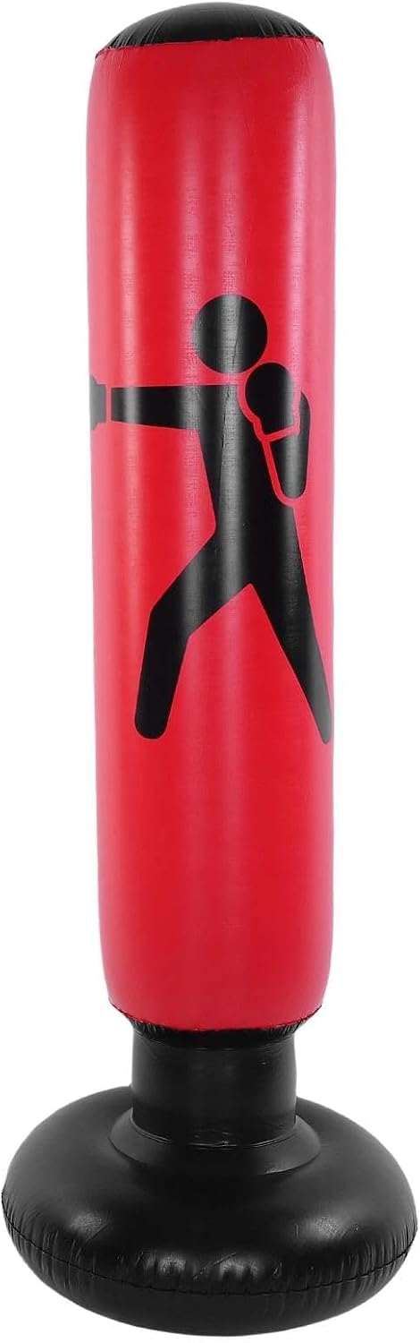 63 Inch Inflatable Boxing Pole Kids Punching Bag Standing Kickboxing Column for Karate Taekwondo Mixed Martial Arts