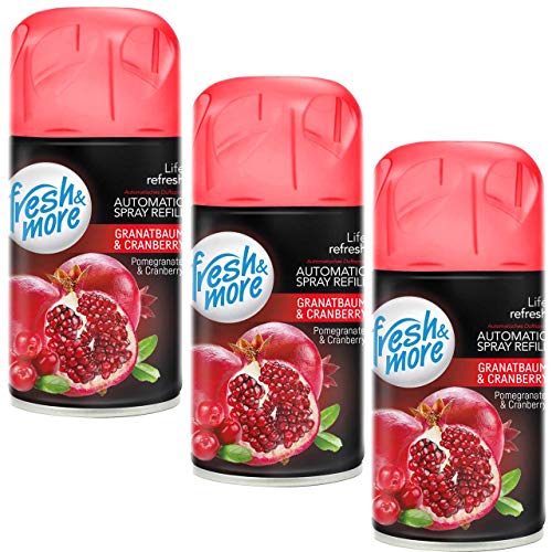 Fresh & More Lufterfrischer Nachfüller (3er Pack) 250ml, Granatbaum&Cranberry