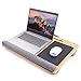 Longko Escritorio Portátil para Laptop, Bandeja para Ordenador Portátil con Cojín Alfombrilla para Ratón Integrada y Soporte para Tableta Se Adapta a portátiles de hasta 15 Pulgadas