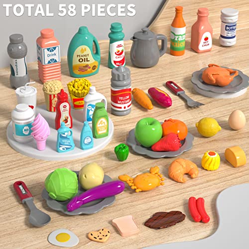 Kids Kitchen Playset For Toddlers Girls, Toy Kitchen Sets Pretend Play Food Toys For Kids Girls Ages 3 4 5 6 7 8, Play Kitchen Playset With Light Sound Spray, Toy Kitchen For Toddlers #TOP4