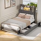 lit gigogne adulte 3 places Lit 1 Places avec 2 Grands Tiroirs: Ce sommier 90x200 dispose de 2 tiroirs à roulettes sur côtés du lit, offrant un espace spacieux pour garder vos couettes, literie et vêtements de saison accessibles, à l'abri des regards et de la poussière. Gardez votre chambre bien propre et organisée avec ce lit adulte