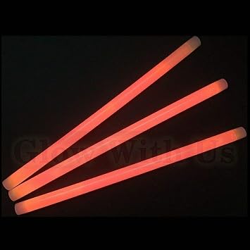12" Orange Industrial Grade Jumbo Light Sticks, 250 Count