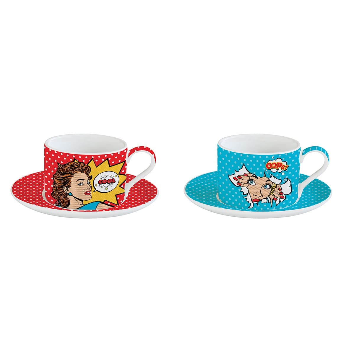 Set Tazze Da Pranzo In Porcellana Impilabili Santa By The Fire - Confezione Da 50 Cl + 2 Tazze 24 Cl