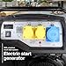 Hyundai 8kW / 10kVA Petrol Open Frame Site Generator, Electric & Recoil Start, AVR Alternator, Low Noise Portable Generator with Wheel Kit, 3 Year Warranty