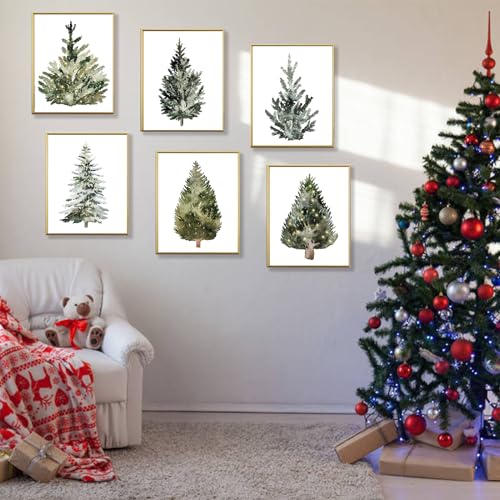 Imágenes botánicas estéticas AUNMER de pinos para una pared navideña elegante 4