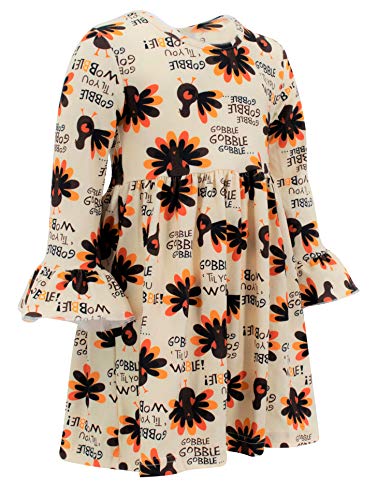 Image of Girls Long Sleeve Ruffled Dresses for Toddlers and Kids