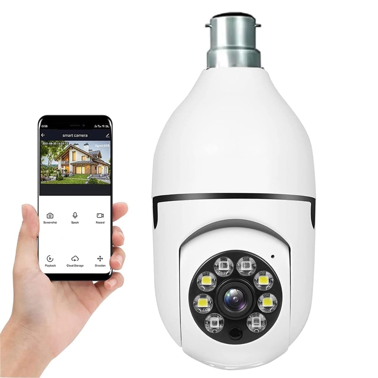 Eyetech 360 V380 Pro Outdoor | Ip66 Waterproof | Colour Night Vision | Led Lights & Alarm | Smart Motion Detection | Outdoor Cctv Security Camera - Wireless, 1080P