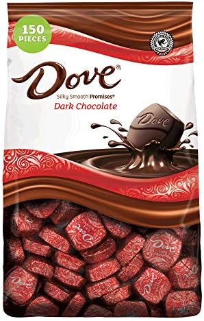 DOVE PROMISES Dark Chocolate Candy Individually Wrapped Bulk Pack( 43.07 oz, 150 Piece) Bag