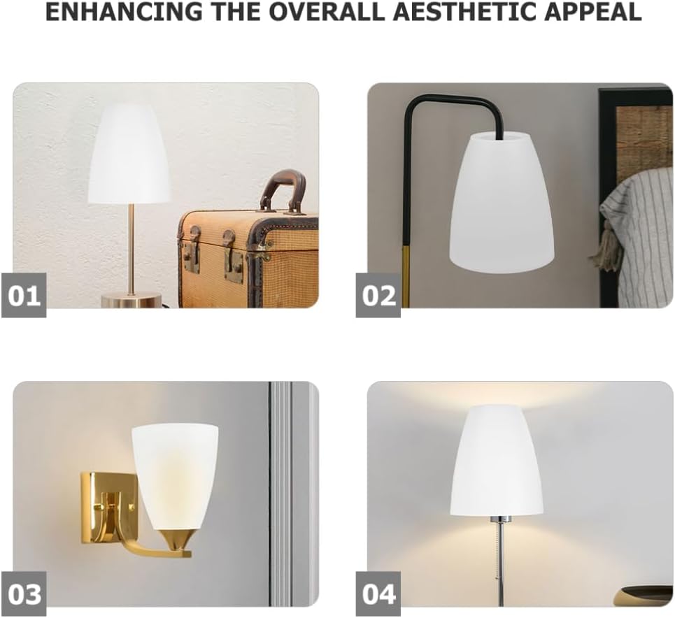 Generic Set of 3 Plastic Lamp Shade Covers 4.52X3.93X1.96In White Lampshades for Wall Lamps Chandelier Table Lamps Easy Install Durable Light Fixture Covers for Living Room Bedroom