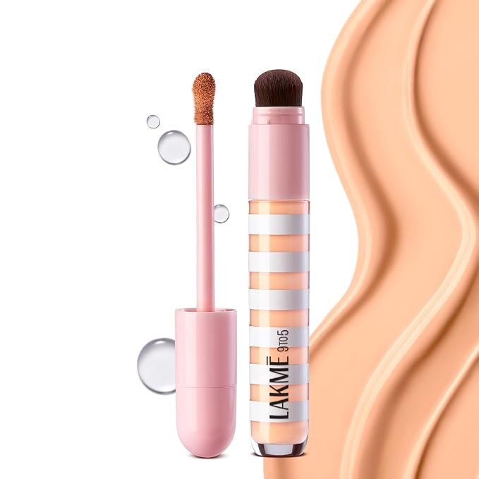Lakme 9to5 Hya Beach Edit Colour Correcting + Brightening Concealer, SPF 40, Medium 2, 6ml