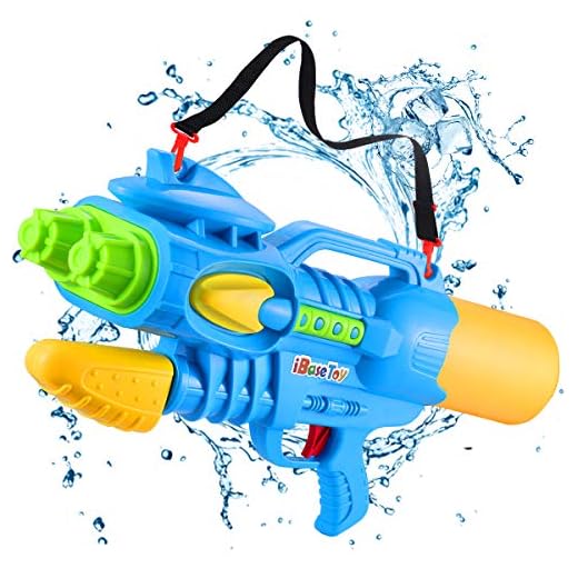 iBaseToy Super Water Gun, 1100ML High Capacity Water Squirt Gun for Kids & Adults, Double Power Water Blaster Toy for Swimming Pool Party Outdoor Beach Water Fighting