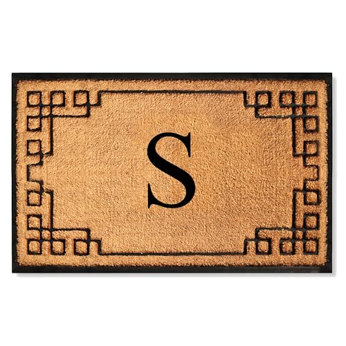 A1 HOME COLLECTIONS Natural Coir & Rubber Large Door Mat, 30x48 Inches, Heavy Duty, Dirt Trapping, Long-Lasting Entrance Doormats for Front Door, Thick & Non-Slip Durable Outside Entry Mat
