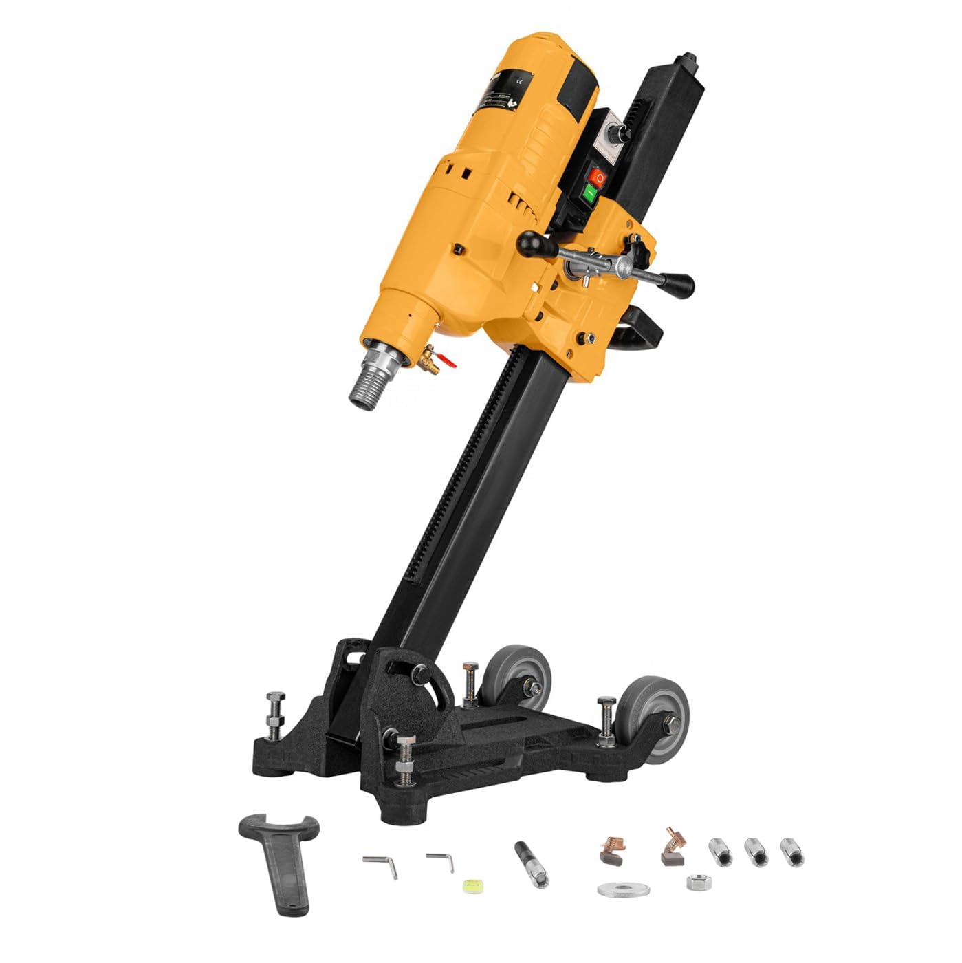 Kernbohrgerät 3950 W an neigbarem Kernbohrständer mit Transportrollen - Diamant Kernbohrmaschine 580 U/min – 230 V mit PRCD-Schutzschalter