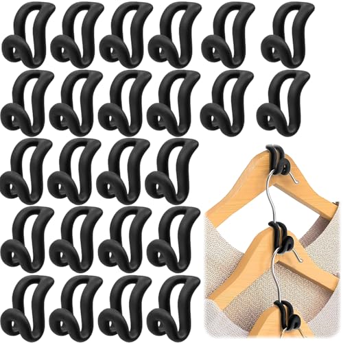 24 Stück Kleiderbügel Samt Platzsparende Kleiderbügel Hangers Clothes Vertikale Aufhängung Für Kleidung Und Zubehör 4x2.5 cm Schwarz