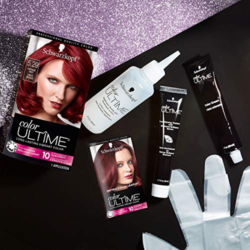 Schwarzkopf Color Ultime 5.29 Vintage Red Hair Dye, Permanent Intense Red with Diamond Brilliance, Fade-Resistant, Covers Grays, All Hair Textures