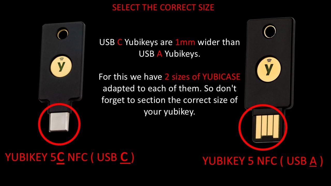 Yubicase - Pokrowiec ochronny do Yubikey 5 NFC / 5C NFC - Etui odporne na zarysowania, Yubikey nie wchodzi w zakres dostawy (czerwony, USB A)