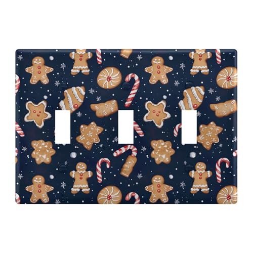 Light Switch Cover Christmas Gingerbread Houses Wall Plates for Electrical Outlets 3 Gang 202b7124