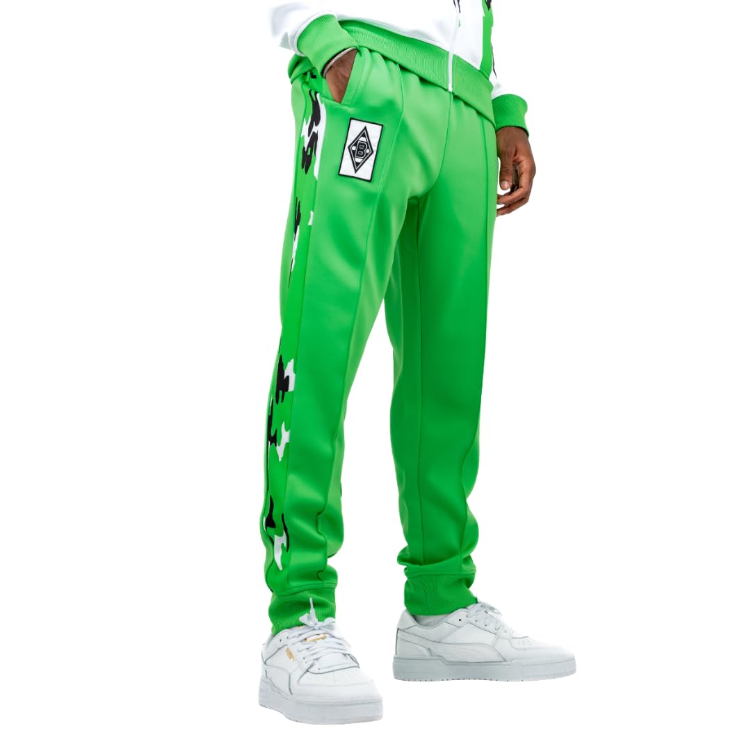 Borussia Mönchengladbach Retro Hose „1995“ Hellgrün | Offizieller Fanartikel Fohlenshop | Gladbach Trainingshose 90er Look