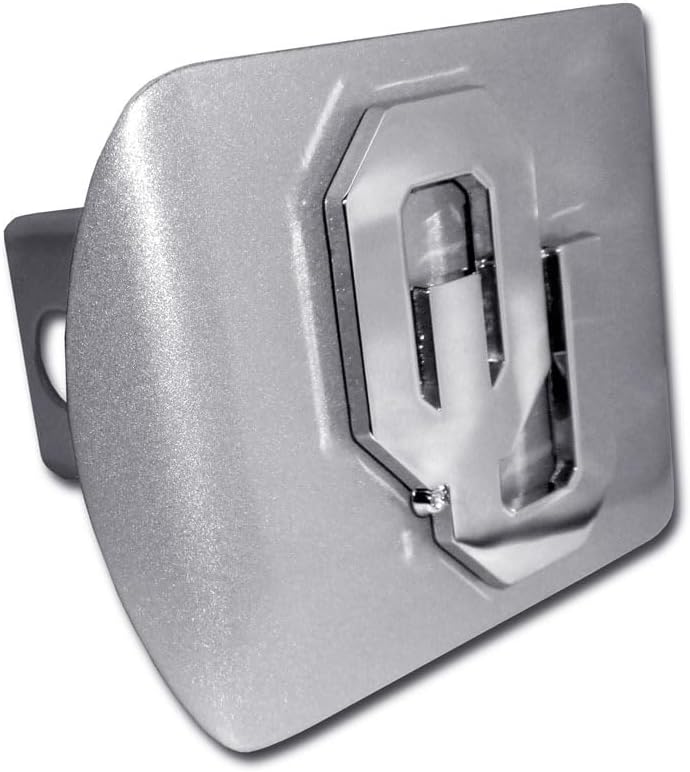 University of Oklahoma “OU” Brushed Chrome Hitch Cover