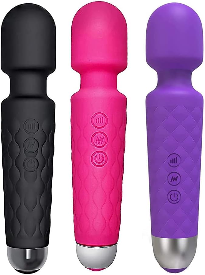 RUMPES Cordless Rechargeable Battery Powered Personal Body Wand Massager Machine for Full body with 20 Vibration Modes with 8 Speeds & Water Resistant Women & Men, Multicolor (Pack of 1)