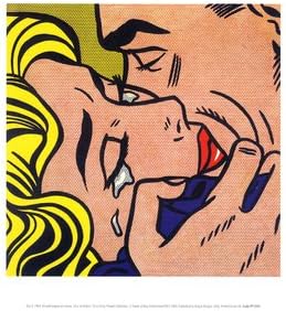 Kiss V, 1964 Art Print Fine Art Poster Print by Roy Lichtenstein, 11x14