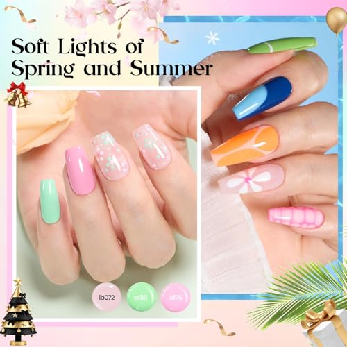 Image of Beetles Gel Nail Polish Set - Seasons Variations 48 Colors Gel Polish Kit Brown Nude Pink Red Blue White with Base Top Coat Home DIY UV LED Soak Off Nail Art Salon Manicure Starter Kit Gift for Women