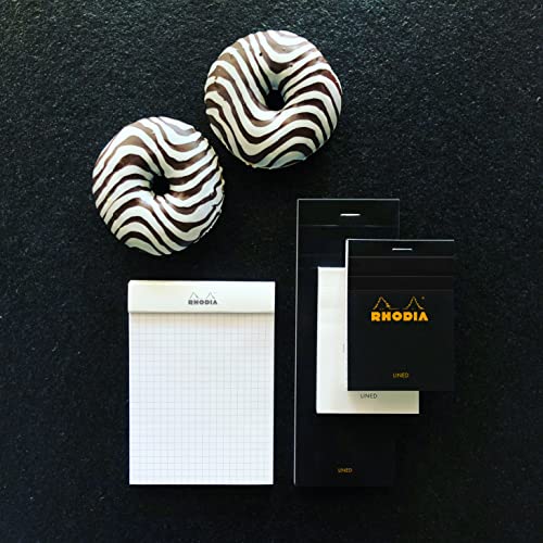 RHODIA 82009C, Stapled Notepad N°8 Shopping Black, 7.4x21 cm, Small Tiles, 80 Detachable Sheets, 80G Clairefontaine Paper - Image 4