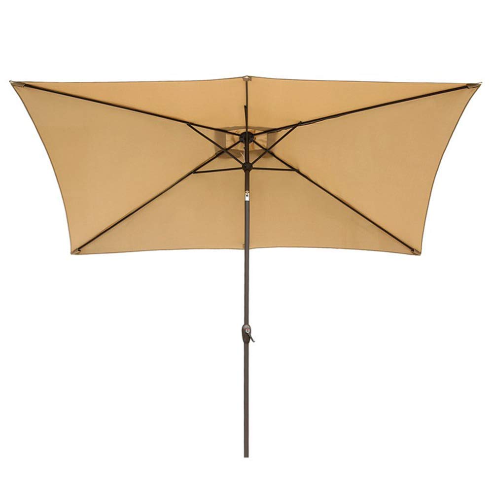 Parasol tarasowy balkon parasol przeciwsłoneczny | prostokątny Parasol/korba ręczna/przechylny, do ogrodu/plaży/rynku/stolik kawowy/basen-bez podstawy good