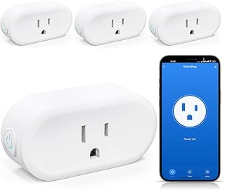Smart Plug Mini WiFi Outlet with APP Control & Timer Function, Smart Plugs Work with Alexa & Google Assitant, 15A Smart Socket No Hub Required, ETL & FCC Certified(2.4GHz Only, 4 Pack)