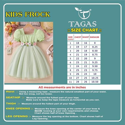 Image of TAGAS Dress for Girls Knee Length II Baby Girl Dress|| Frock for Girl |Girl Floral Sundress|Kids Frock|