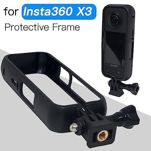 Image of BKN PC Plastic Protective Frame Case kit for Insta360 X3,Protective Frame Case with Mount with 1 /4 Screw Hole Camera Tripod Adapter Mount for Insta360 One X2 Accessories