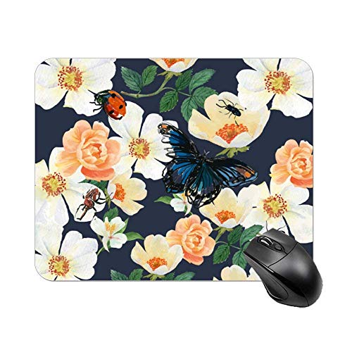 Preisvergleich Produktbild Mauspad Schmetterling Blumeninsekt Natürliche Sammlung Mousepad für Laptop, Desktop-Computer Büromaterial Mausmatte