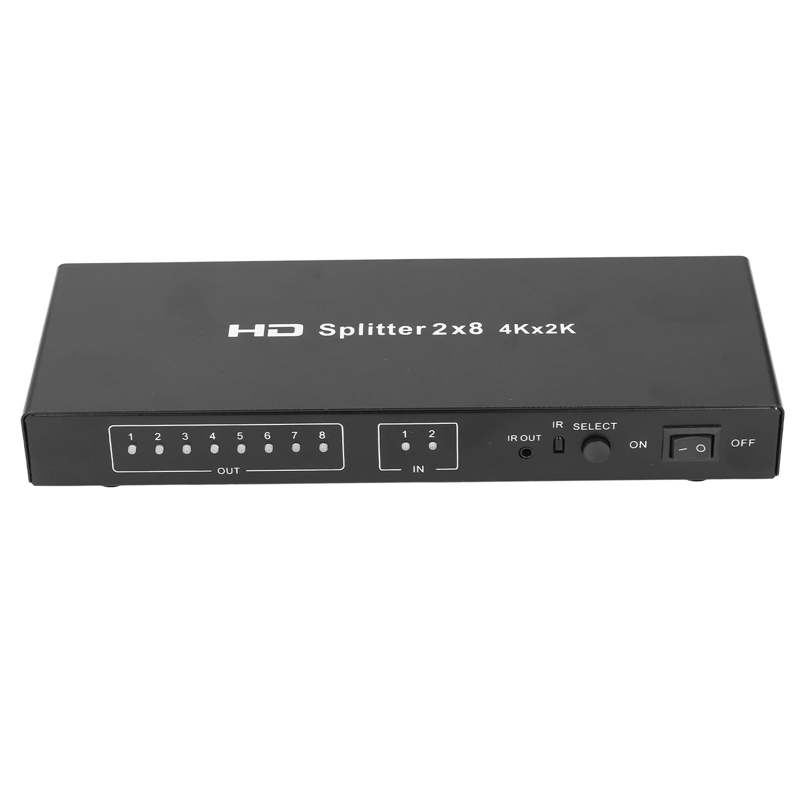 Splitter HDMI 2 Ingressi e 8 Uscite, Interruttore HDMI Diviso, 4K 2 Ingressi 8 Uscite Commutatore HDMI Selettore Commutatore Video con Telecomando, Commutazione Automatica (Spina
