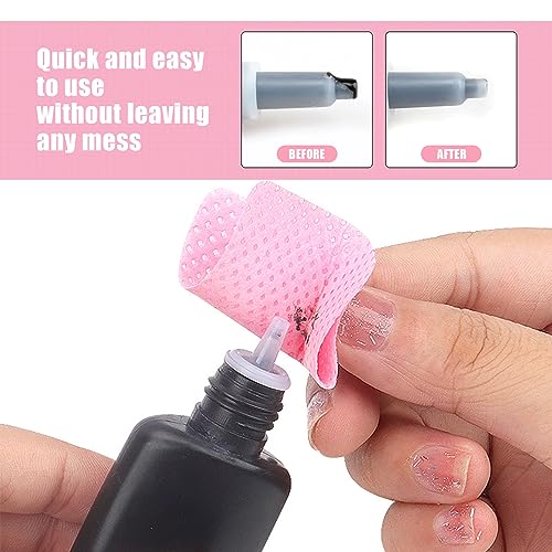 Qufiiry 300 Pcs Lint Free Wipes for Nails, Nail Wipes for Gel Polish, Nail Wipe Pads Lint Free Art UV Gel Polish Absorbent Remover Wipes, for Manicure and Clean DIY Nail Art(Pink) - Image 5