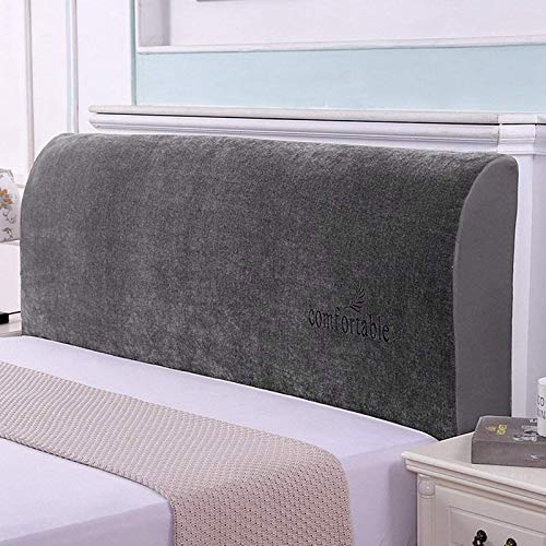 Funda para Cabecero De Cama, Elástica Protector Cubierta De Cabecero De Cama, Cubierta De Cabecero De Cama Protector Funda Protectora De Tela. (Gris Oscuro,150cm)