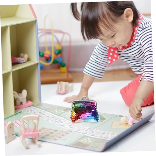 BESPORTBLE Reversible Sequin Purse for Boys and Girls Colorful Mini Wallet Handbag Doll Accessories for Parties and Special Occasions Fun and Compact Design4
