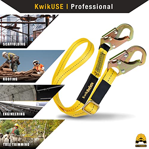 Kwiksafety (Charlotte, Nc) Copperhead Safety Lanyard (Adjustable 4' To 6') Single Leg No Shock Absorber Ansi Osha Positioning #TOP5
