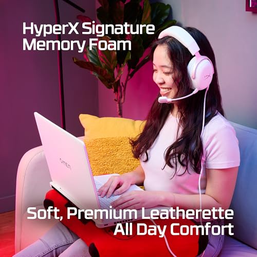 HyperX Cloud III – Wired Gaming Headset, PC, PS5, Xbox Series X|S, Angled 53mm Drivers, DTS, Memory Foam, Durable Frame, Ultra-Clear 10mm Mic, USB-C, USB-A, 3.5mm – Pink by HyperX - Image 8