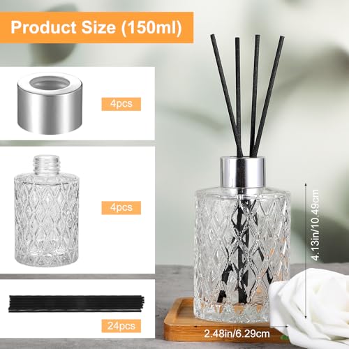 Set de 4 Botellas Difusoras Vacías de 150ml con Varillas miniatura 2