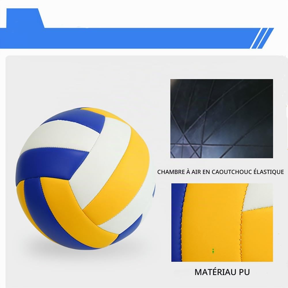 NEWFUN Filet Volley Ball Exterieur, Kit de Filet de VColley-Ball Portable, Réglable en Hauteur, Adapté au Jardin, à la Plage et à la Pelouse