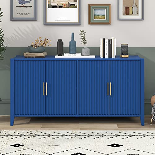 Merax Modern Sideboard,Buffet Cabinet Accent Cupboard With Shelves, Navy Blue #TOP2